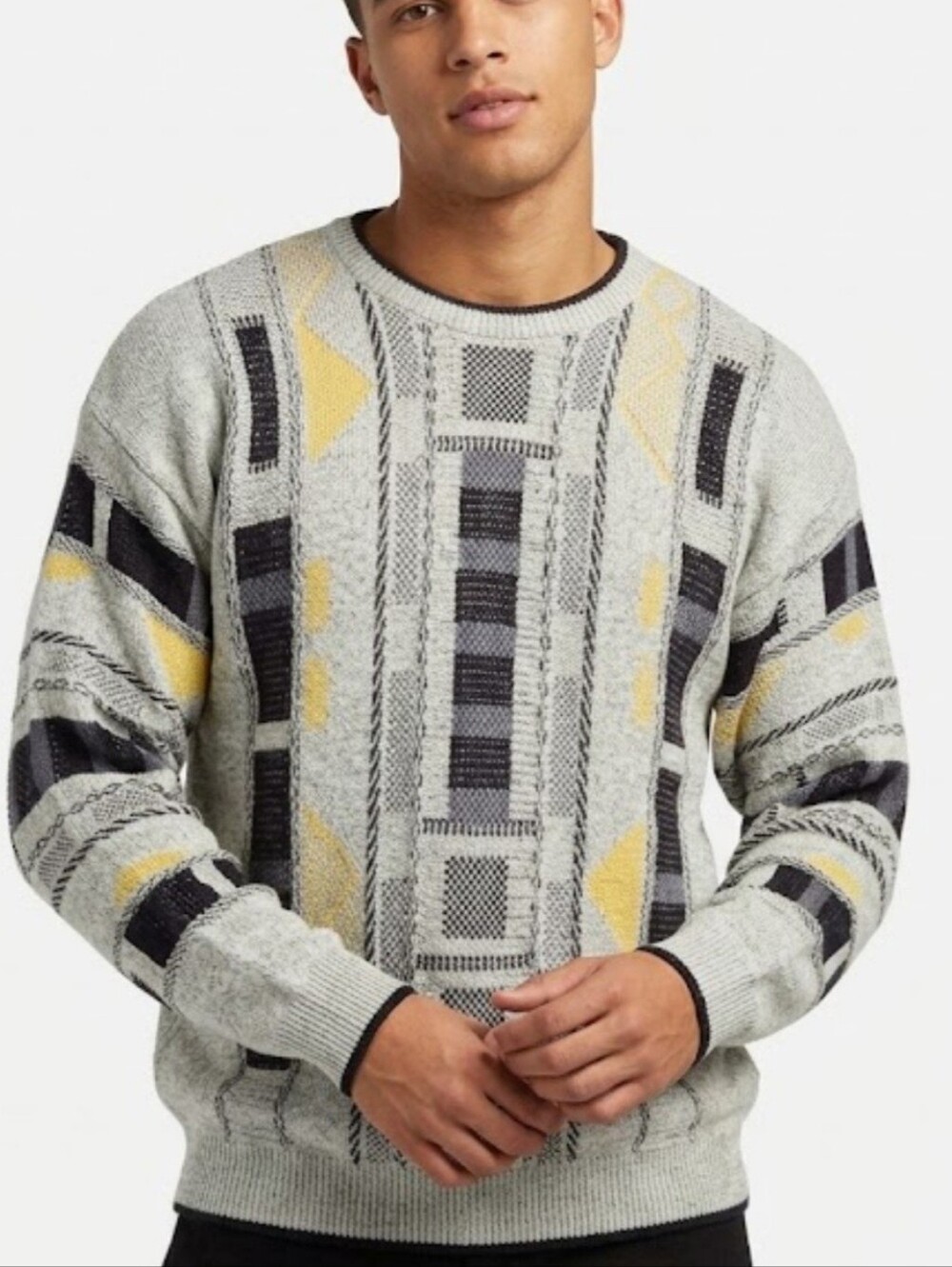 Le Tigre Crewneck Geometric Print Sweater Mens Size Large